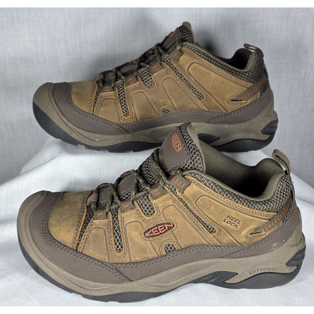 Keen Lansing Low Work Shoes Mens 8.5 Wide Brown Steel Toe 1027342 Hiking Trail - Picture 7 of 15